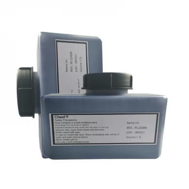 Fast dry ink IR-224BK anti migration ink use on plastic packaging for Domino