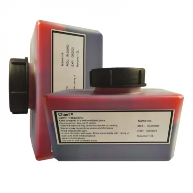 Schnelltrocknende rote Tinte IR-280RD mit hoher Haftung für Domino