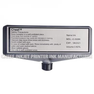 Tinta de codificación industrial Tinta de inyección de tinta de secado rápido IC-252BK negra para Domino