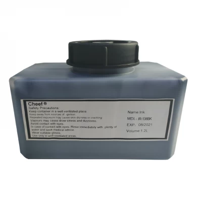Tintenstrahldrucker Geruchsarme Tinte IR-138BK Druckfarbe auf Kunststoff für Domino