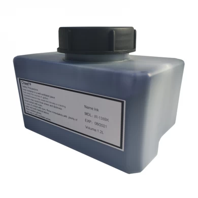 Tinta de impressão a jato de tinta com baixo odor de tinta IR-138BK em plástico para Dominó