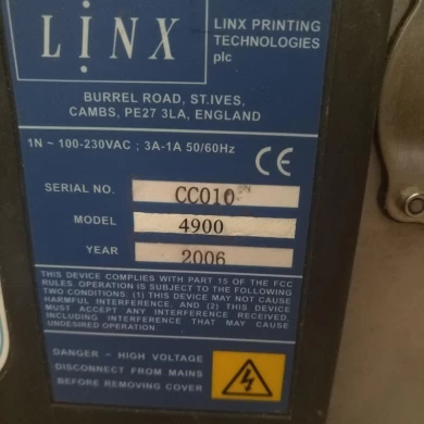Second hand low price brand 4900 used continuous ink jet printer for Linx