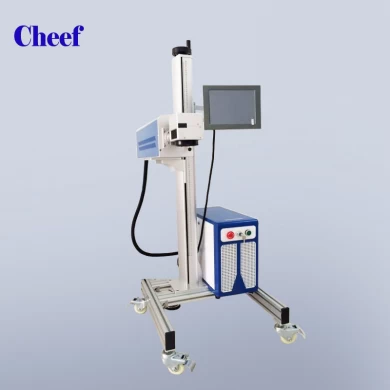 food industrial effective flying CO2 laser marking machine printing for food plastic packing bags with one line