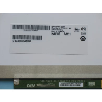 13.3 "AUO rétroéclairage WLED ordinateur portable panneau LED B133XW01 V0 1366 × 768 cd / m2 220 C / R 500: 1