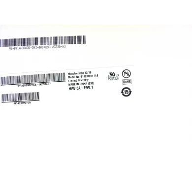 14.0 "AUO WLED الكمبيوتر الدفتري الخلفية شاشة LED B140XW01 V9 1366 × 768 CD / M2 200 C / R 400: 1