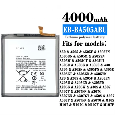 EB-BA505ABU 3.85V 3900mAH Reemplazo de la batería del teléfono para Samsung A50S A30S A307 A507