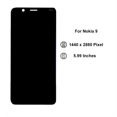 Digitizeur de l'écran tactile de haute qualité 5.99 "LCD pour Nokia 9 Afficher l'écran LCD de téléphone portable LCD