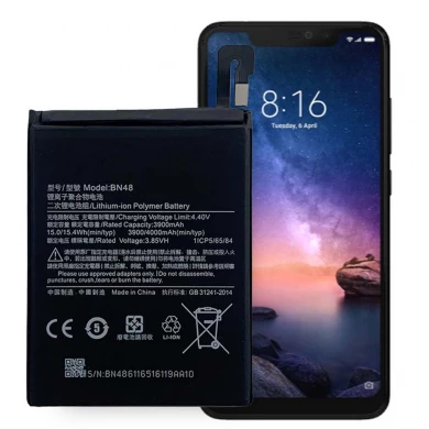 Heißer Verkauf für Xiaomi Redmi Anmerkung 6 Pro Batterie BN48 Telefon Batterie Ersatz 3900mAh