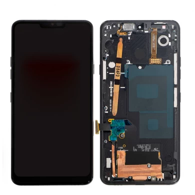 LG G7 G710電話LCDホワイト/黒のためのフレームタッチスクリーンのデジタイザアセンブリ付きLCDディスプレイ