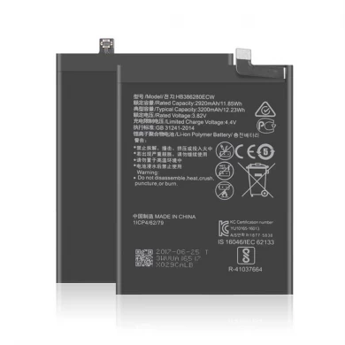 Huawei P10 배터리 교체를위한 휴대 전화 배터리 3200mAh HB386280ecw