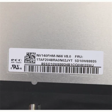 NV140FHM-N66 14.0 "LCD-Bildschirm Panel 1920 * 1080 EDV 30 Pins Laptop-Bildschirm Ersatz
