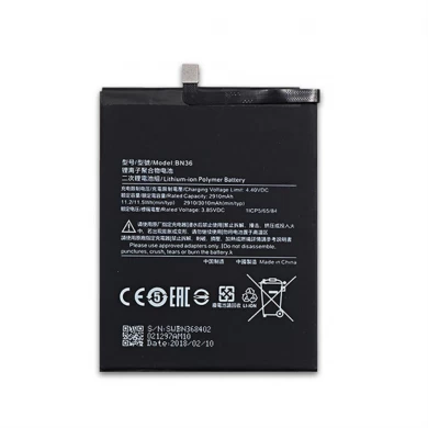 Prezzo di fabbrica all'ingrosso 3010mAh BN36 Batteria del telefono cellulare per Xiaomi Mi 6x MI A2