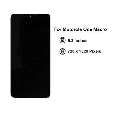 Dokunmatik Ekran Digitizer Cep Telefonu LCD Montaj Moto One Makro LCD Ekran için Siyah