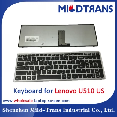 Teclado del ordenador portátil de los e.e.u.u. para Lenovo U510