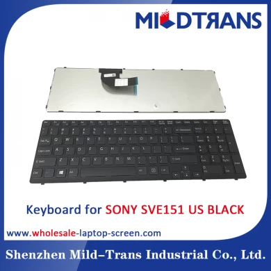 US Laptop Keyboard for SONY SVE151 BLACK
