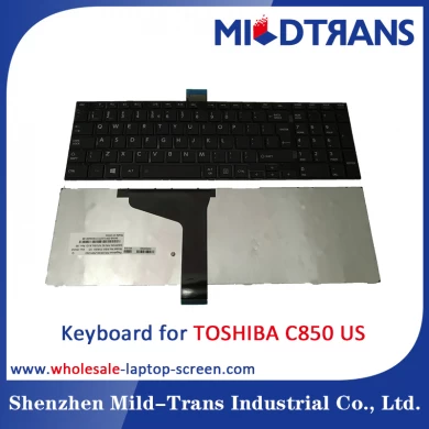 Teclado del ordenador portátil de los e.e.u.u. para Toshiba C850