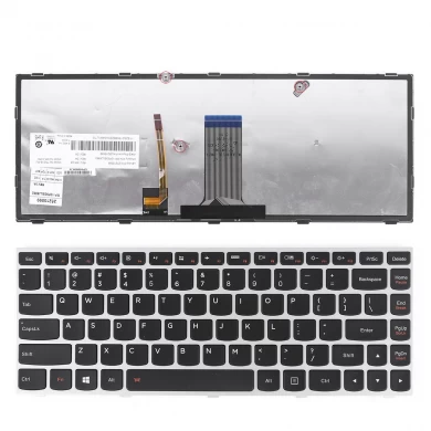 US New Replacement Keyboard For Lenovo G40-30 G40-45 G40-70 G40-70M G40-80 G41-35 E41-80 Laptop Silver Frame with Backlit