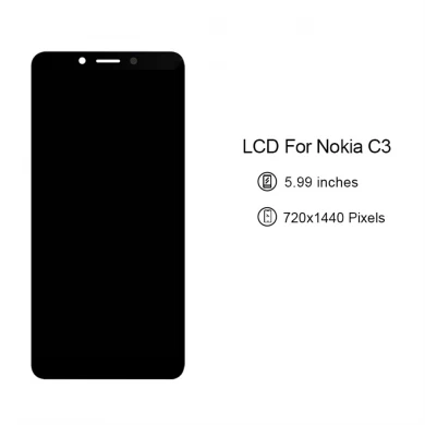 Atacado Display LCD Digitalizador de tela de toque Montagem do telefone móvel para Nokia C3 Display LCD