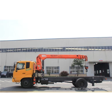 Dongfeng B07 crane yang dipasang pada lori 7 tan 4 X 2 lurus lengan di China berkualiti