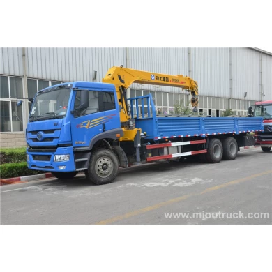 Hot  Sale   FAW  6x4  straight arm truck mounted crane china supplier with XCMG crane