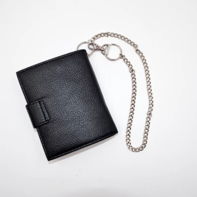 Black bifold wallet-man wallet-Chian leather wallet