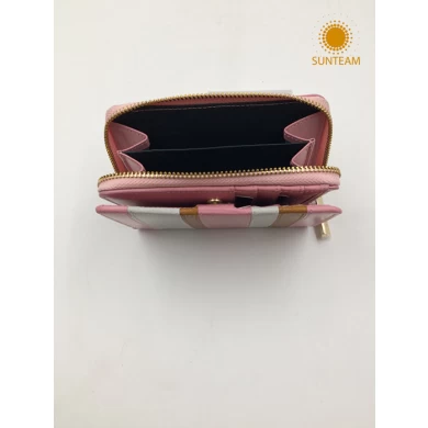 Colorful Woman Genuine leather Wallet, Top Grain Woman Genuine leather wallet, Genuine leather woman bag Supplier