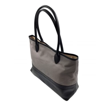 Custom Canvas Tote Bags-Women's Tote Bags supplier-Leather Canvas Tote Bag