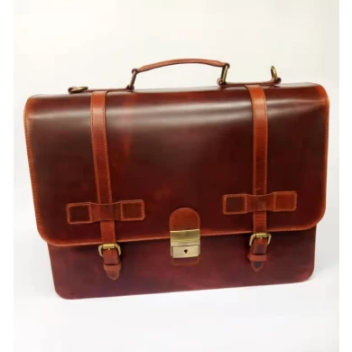 Genuine Leather Briefcase wholesale luxury top grain Leather classic Briefcase for Man