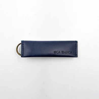Green leather key case-Genuine leather key holder-key case