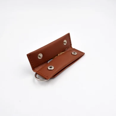 Green leather key case-Genuine leather key holder-key case