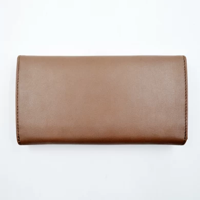 Large Leather Wallet-Bifold lutch wallet supplier -Top Grain Leather Wallet for woman