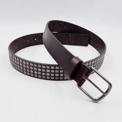 Cinturón de cuero: cinturón de cuero genuino al por mayor de cuero con hueco