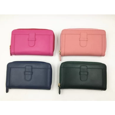 Кожаный бумажник среднего размера розовый кожаный оптовик-новый дизайн кожаный кошелек производитель-OEM ODM женщина кожаный кошелек