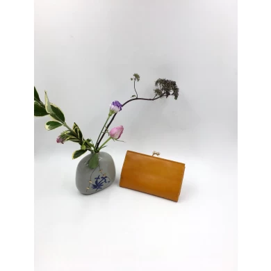 Orange leather wallet-Medium leather wallet-ladies wallet
