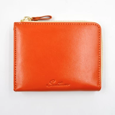 オレンジ色の革の女性財布のレザーウォレットメディアムレザーウォレットサプライヤー