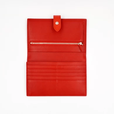 赤い革の財布-カラフルな財布メーカー-革の女性の財布サプライヤー