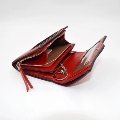 Portefeuille en cuir rouge-portefeuille femme-portefeuille femme