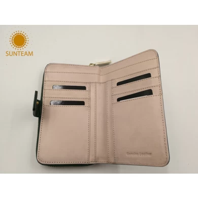 Simple design women long style zipper wallet supplier; Bangladesh geniune leather women wallet manufacturer; Chinese high quality leather women exporter