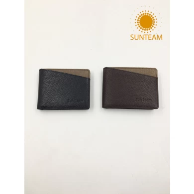 Sunteam Money Clip Portefeuille en cuir véritable mince, argent italien Porte-cartes de crédit en cuir véritable mince, porte-monnaie italien à blocage RFID mince en cuir véritable