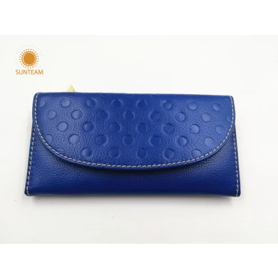dame design rabais portefeuilles distributeur, le dernier fabricant de portefeuille en cuir, les femmes long portefeuille de mode bleu