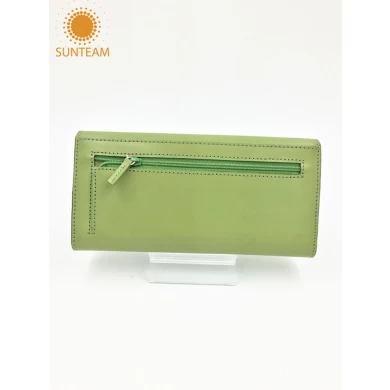 long wallet womens china factory，China leather wallets wholesale, full grain leather wallet supplier
