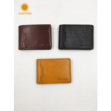 billetera de cuero de las mujeres de grano superior, delgado RFID bloqueando la billetera de cuero genuino, billetera de cuero de las señoras