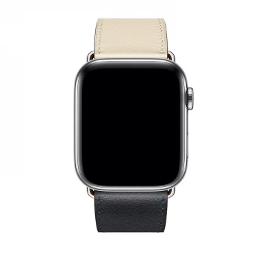 CBAW16 Bracelet montre en cuir Hermès Apple Watch 40 mm 44 mm à visite simple