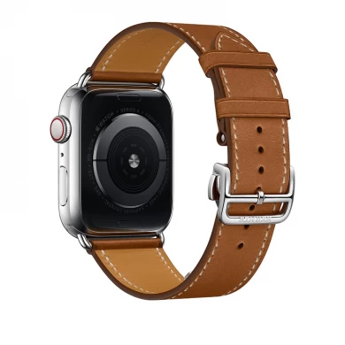 CBAW16 Bracelet montre en cuir Hermès Apple Watch 40 mm 44 mm à visite simple