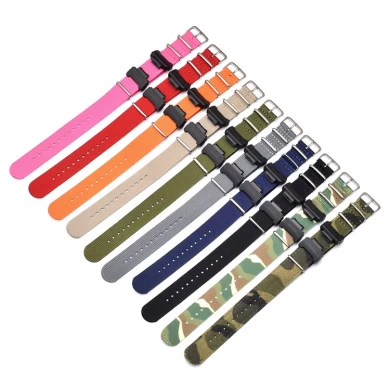 CBCS01-N3 22mm Camouflage Striple Nato Woven Nylon Watch Bands For Casio G-shock Wristwatch Strap