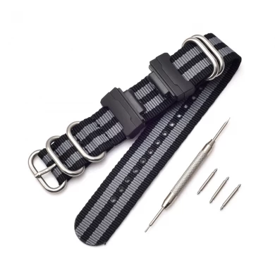 CBCS01-T5 Cinturino per orologio a strisce in nylon intrecciato da 22 mm all'ingrosso per cinturino Casio G-shock