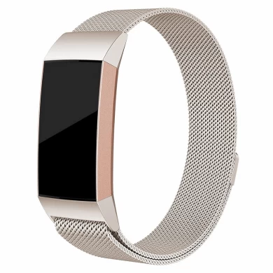 CBFC01 Fitbitチャージ3ステンレス鋼磁気ミラネアループ腕時計バンド