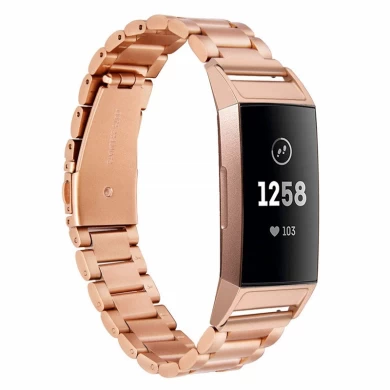 CBFC02 3-Link  Stainless Steel Strap For Fitbit Charge 3