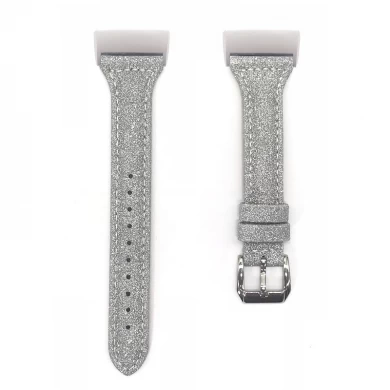 CBFC04 Glitter Leather Replacement Watch Strap For Fitbit Charge 3