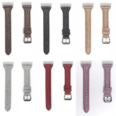 CBFC04 Glitter Leather Replacement Watch Strap For Fitbit Charge 3